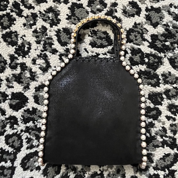 Stella McCartney Shaggy Dear Pearl Studded Tiny Falabella Tote Bag Black $1,250 - Picture 8 of 13